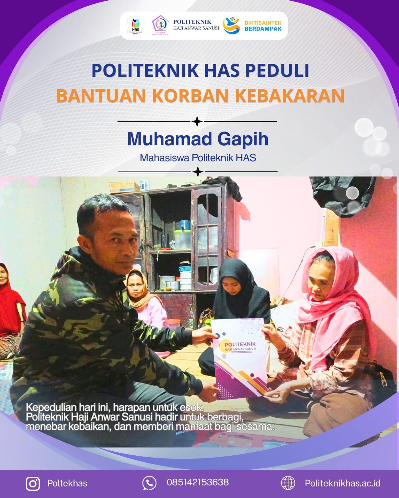 POLITEKNIK TELAH PEDULI | BANTUAN KORBAN KEBAKARAN